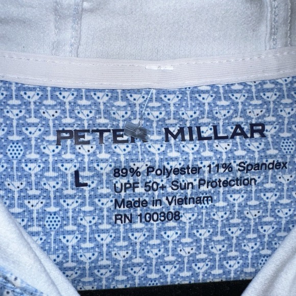 Peter Millar Crown Sport Sun Hoodie Womens L Blue UPF 50+ Golf Pullover - Picture 3 of 6